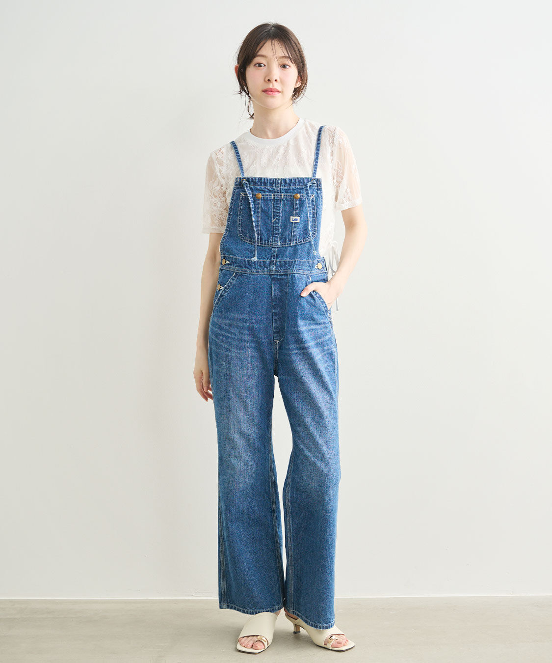 COCO DEAL「《COCO DEAL/Lee》ストレートスリムデニムサロペット」|オールインワン|