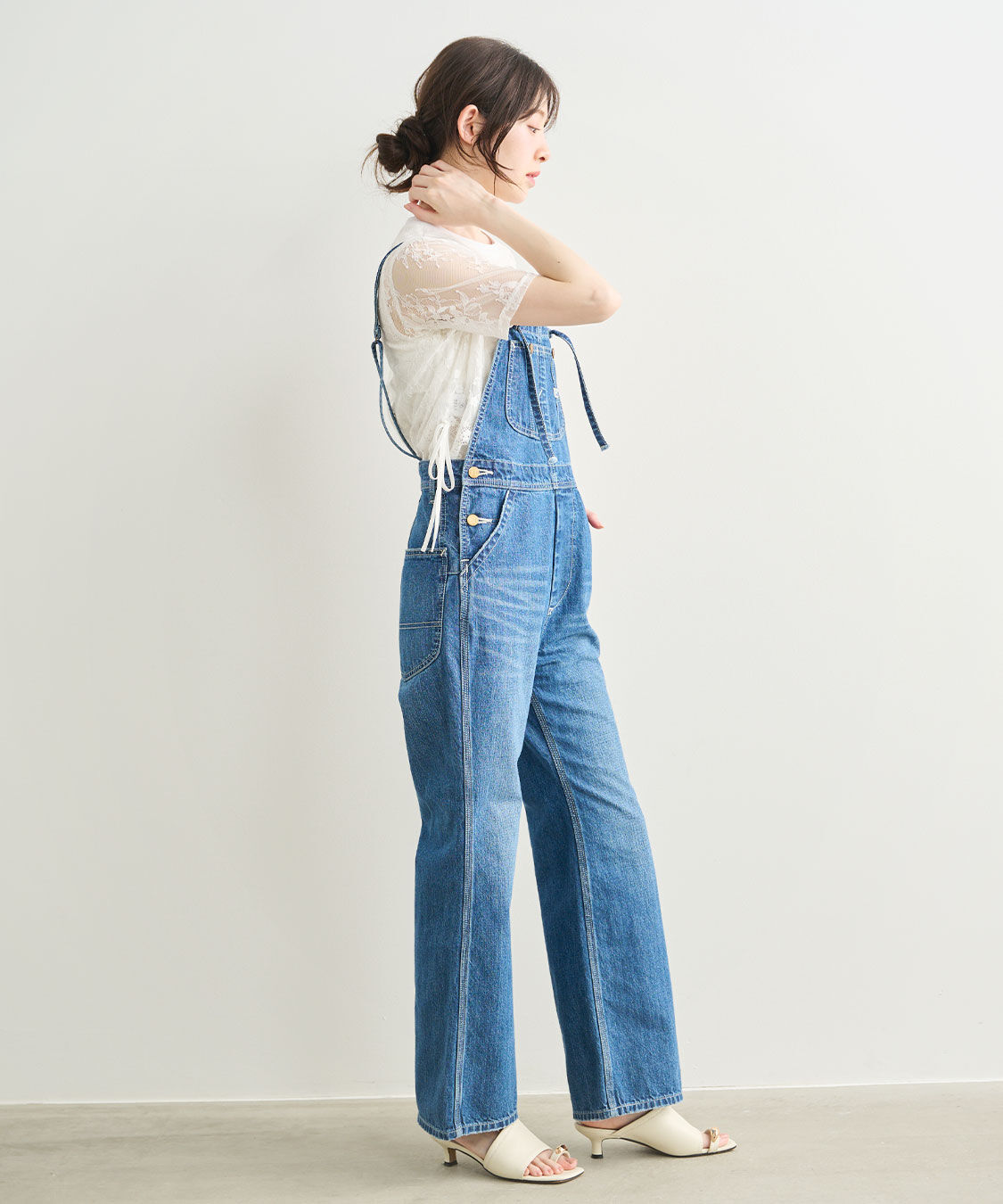 COCO DEAL「《COCO DEAL/Lee》ストレートスリムデニムサロペット」|オールインワン|