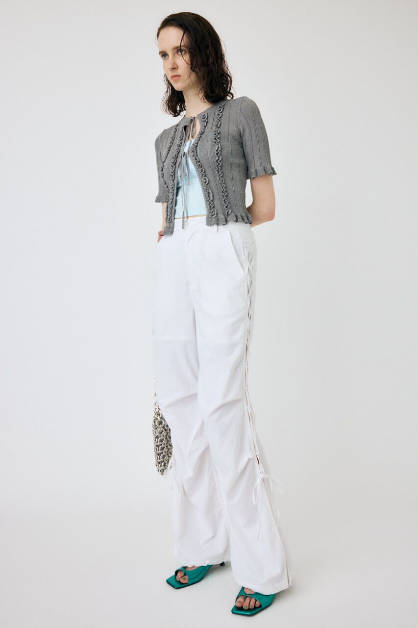 MOUSSY「FRILL STRIPED カーディガン」|ニット・セーター|