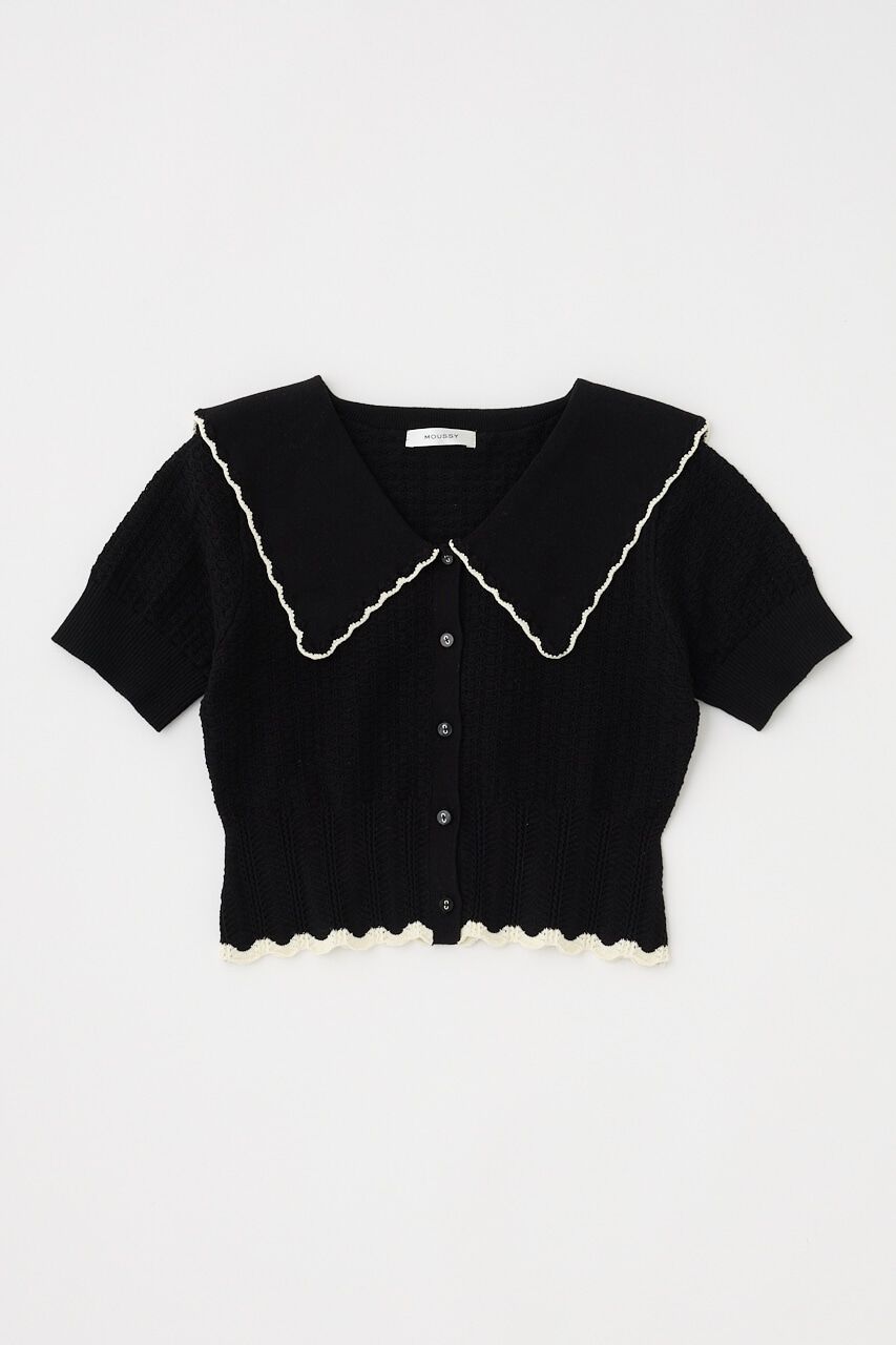 MOUSSY「KNIT LACEWORK COLLAR カーディガン」|ニット・セーター|
