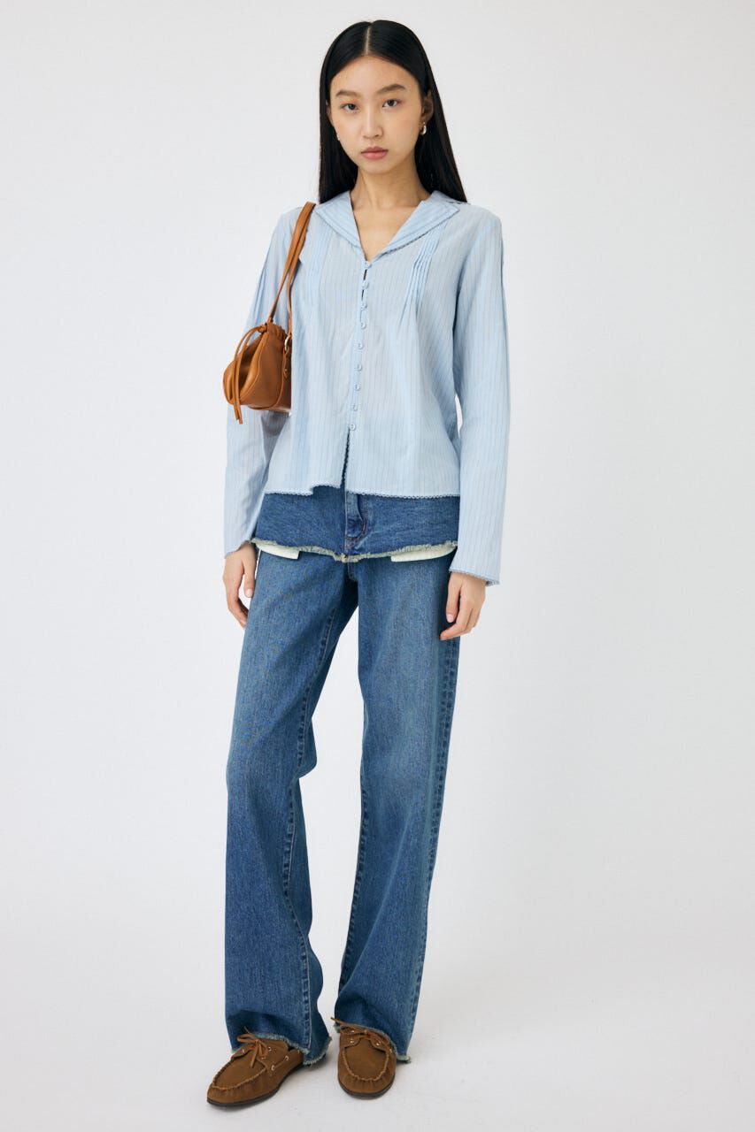 MOUSSY「LAYERED WIDE STRAIGHT デニム」|デニム|