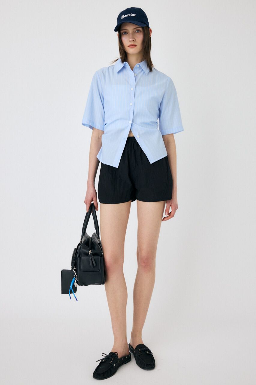 MOUSSY「STRIPE BACK LACE UP シャツ」|シャツ・ブラウス|