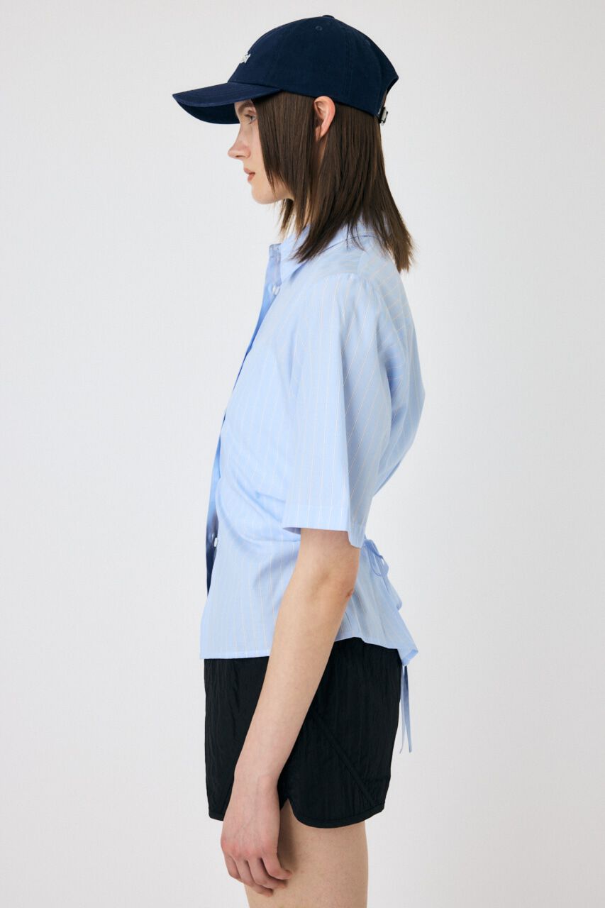 MOUSSY「STRIPE BACK LACE UP シャツ」|シャツ・ブラウス|