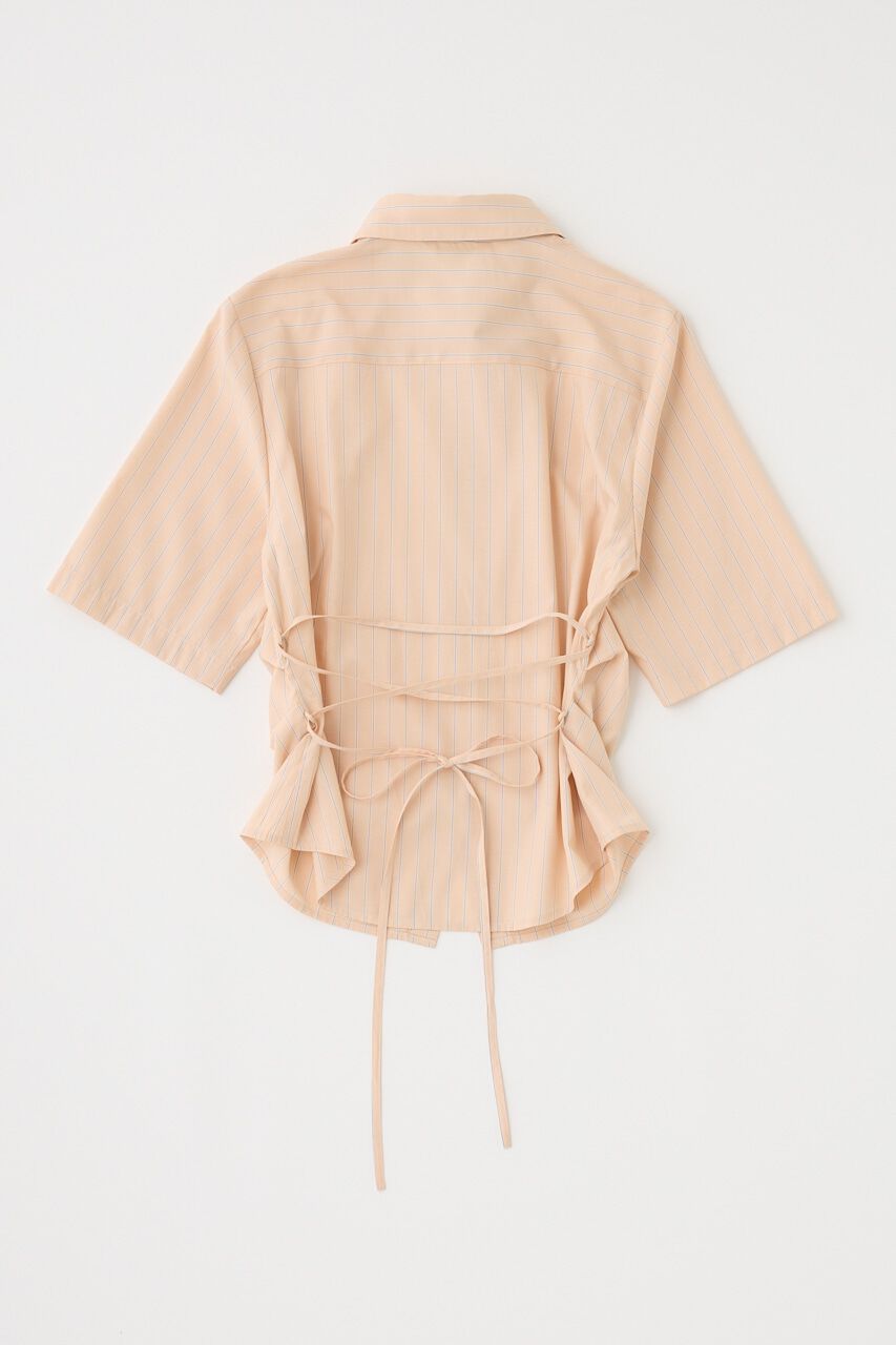 MOUSSY「STRIPE BACK LACE UP シャツ」|シャツ・ブラウス|