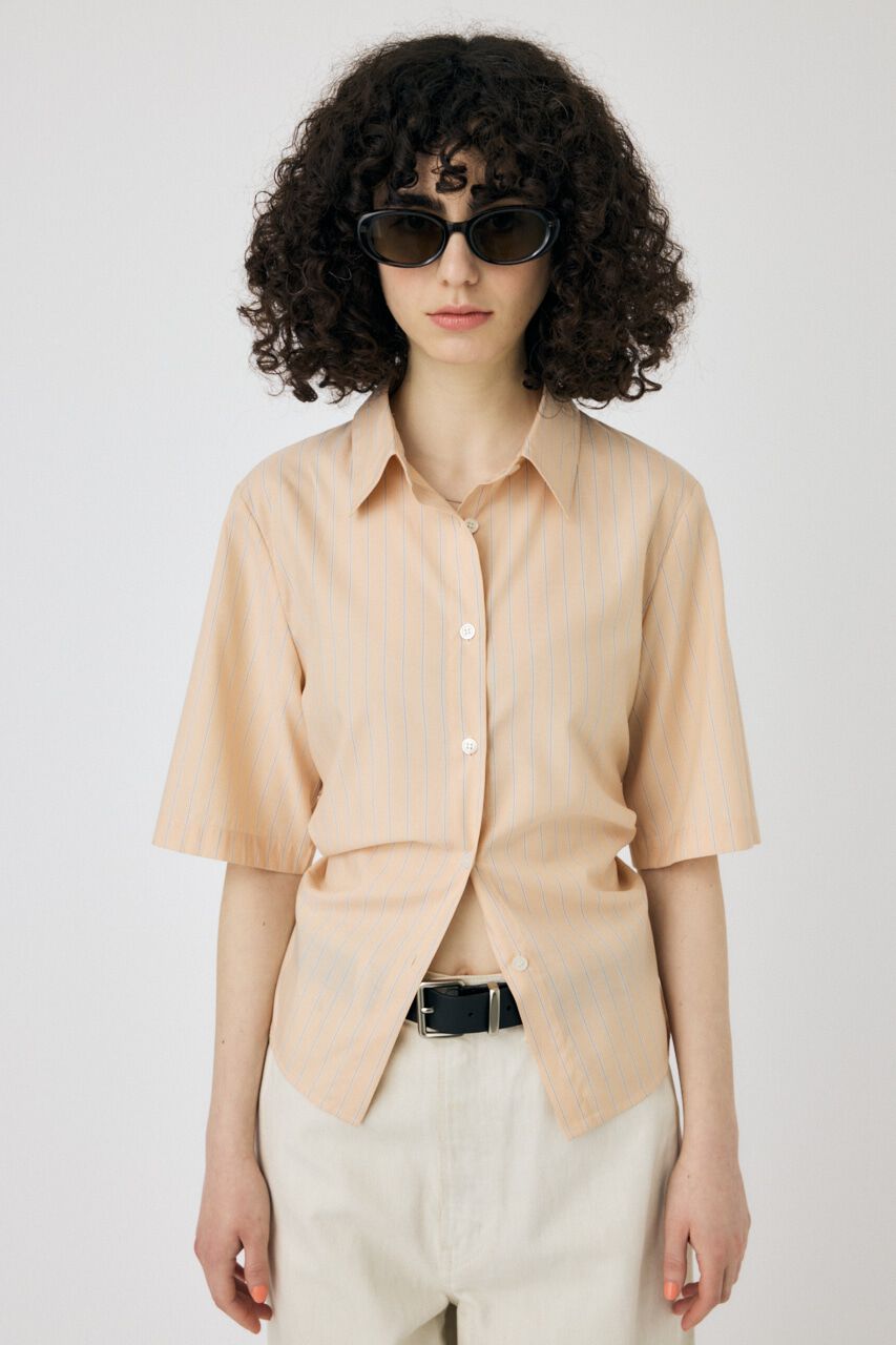MOUSSY「STRIPE BACK LACE UP シャツ」|シャツ・ブラウス|
