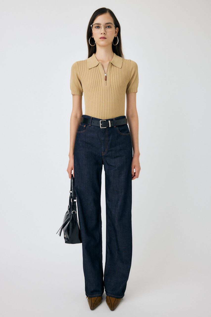 MOUSSY「HALF ZIP CLASSIC ポロ トップス」|ニット・セーター|