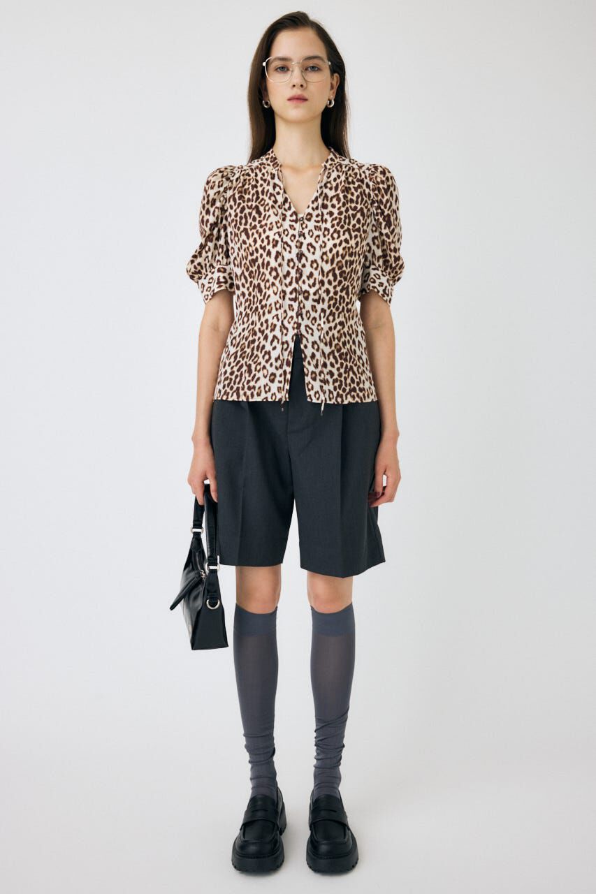 MOUSSY「GATHERED SHOULDER ハーフスリーブブラウス」|シャツ・ブラウス|