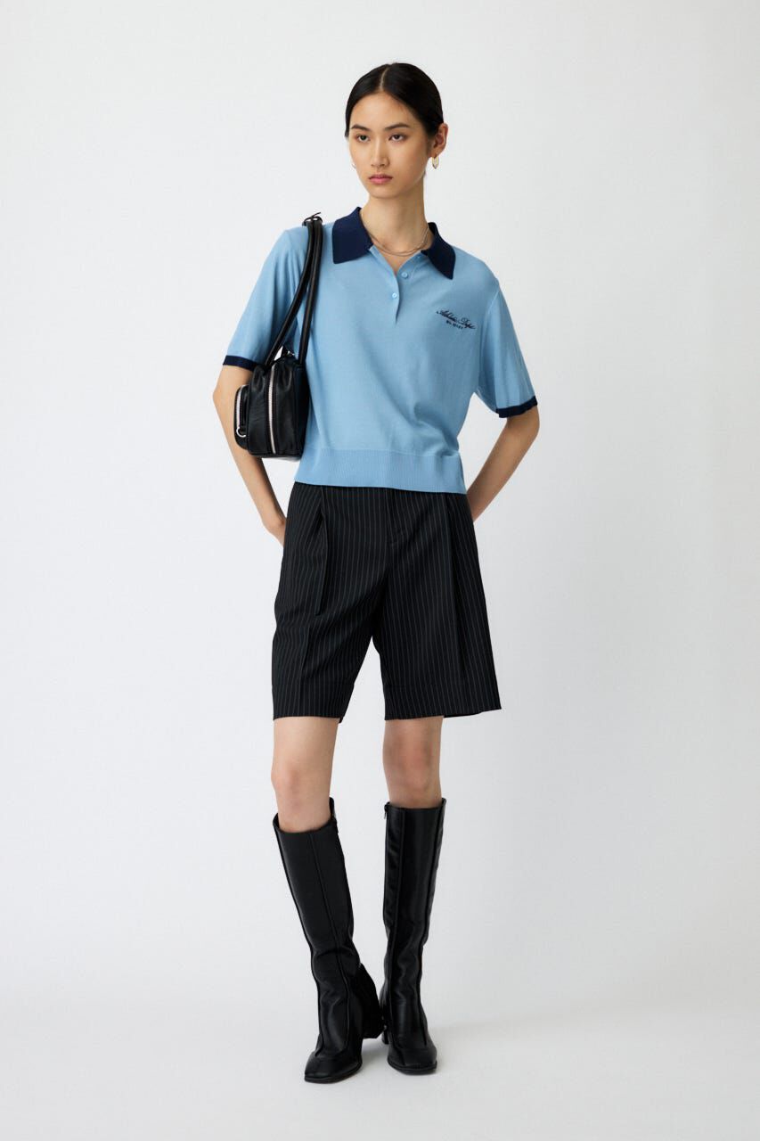 MOUSSY「HALF SLEEVE ニットポロ」|ニット・セーター|