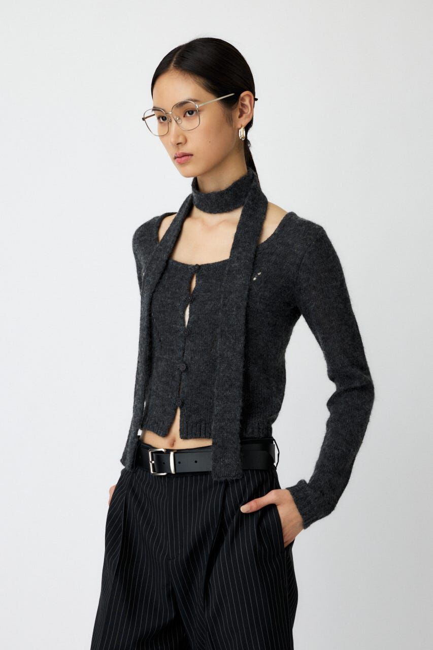 MOUSSY「MIX YARN KNIT トップス」|ニット・セーター|