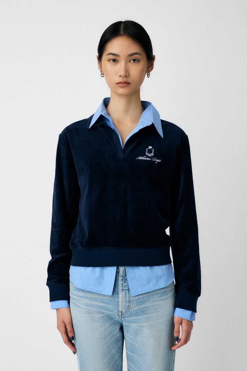 MOUSSY「VELOUR POLO ロングスリーブＴシャツ」|Tシャツ・カットソー|D/NVY3