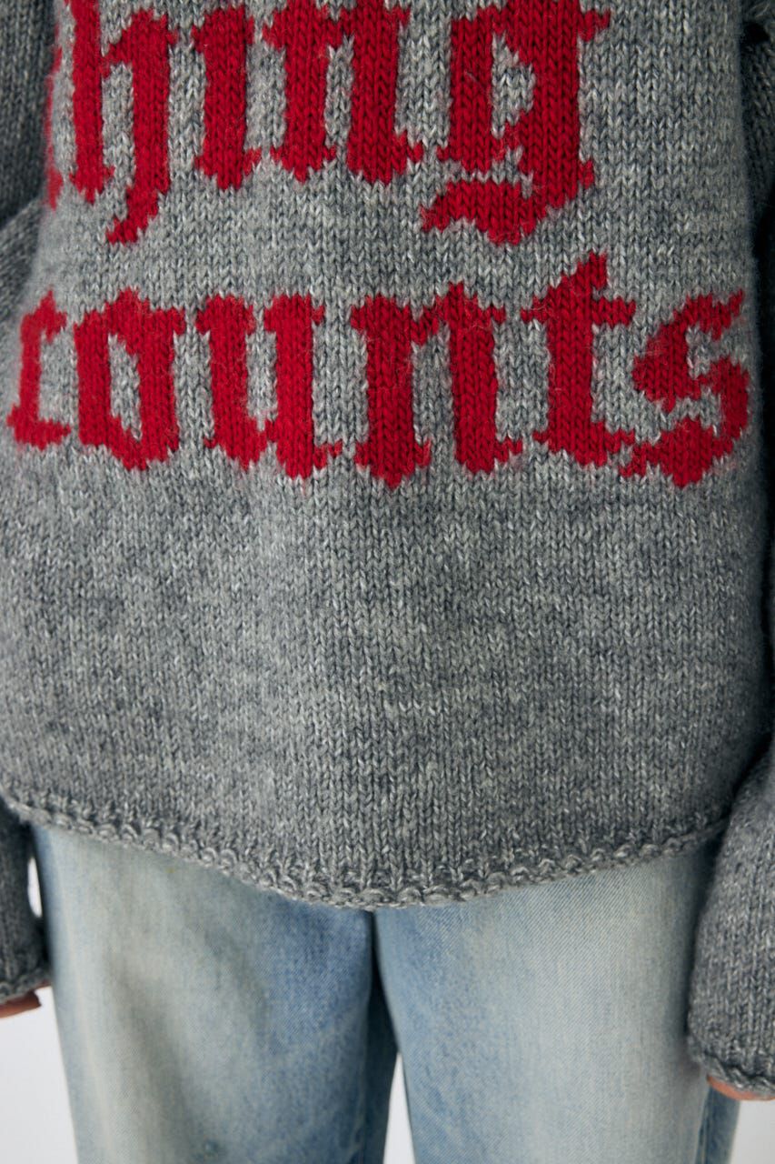 MOUSSY「KNITTED WORDS セーター」|ニット・セーター|