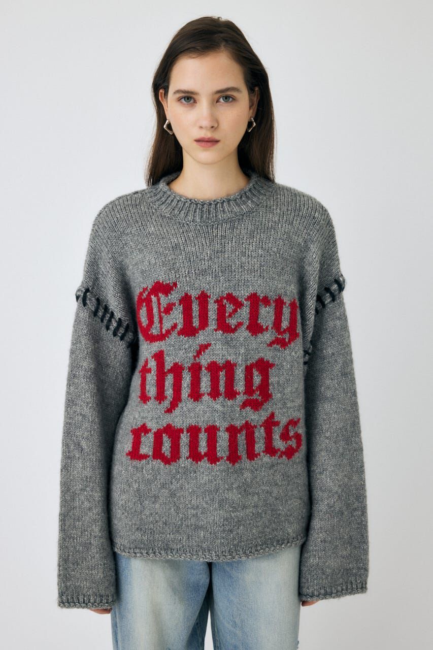 MOUSSY「KNITTED WORDS セーター」|ニット・セーター|