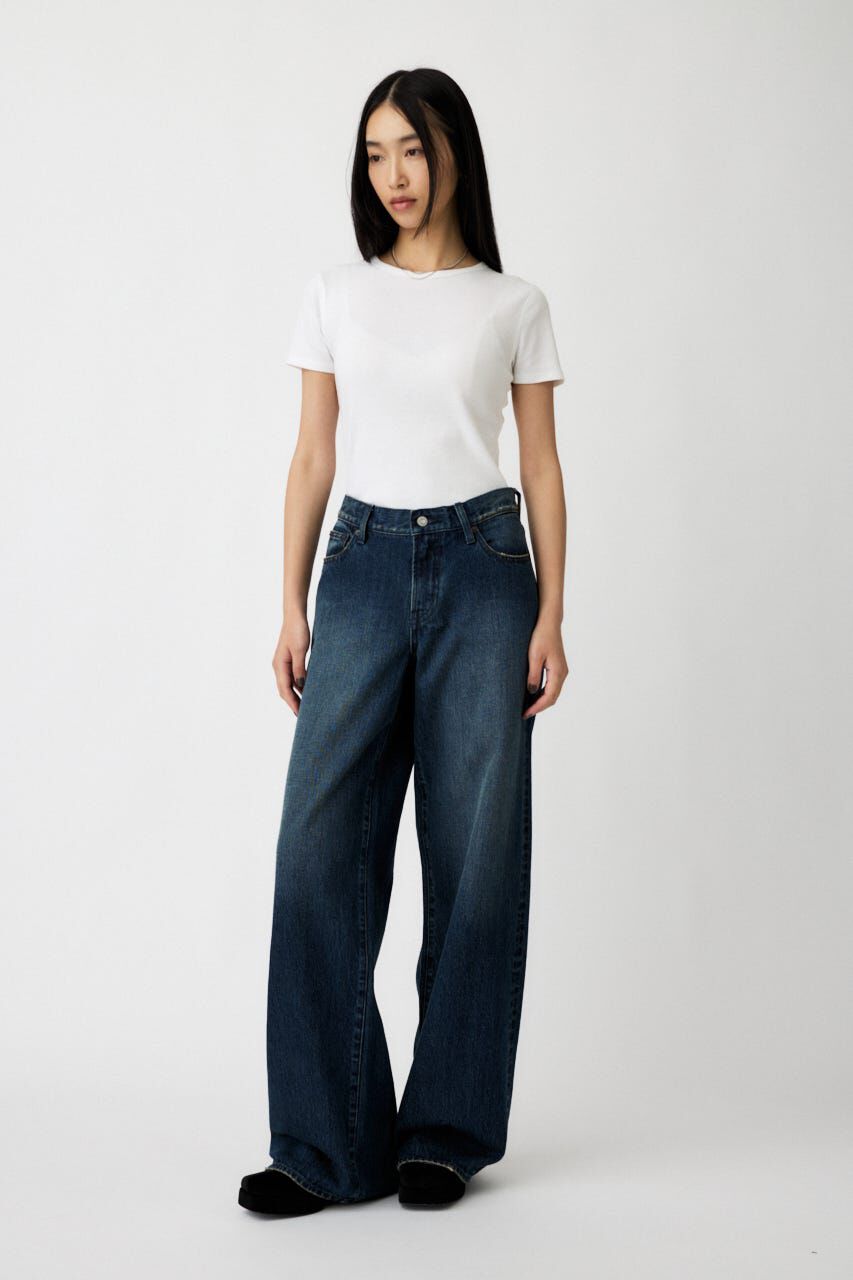 MOUSSY「LOW SLUNG WIDE ストレート」|デニム|