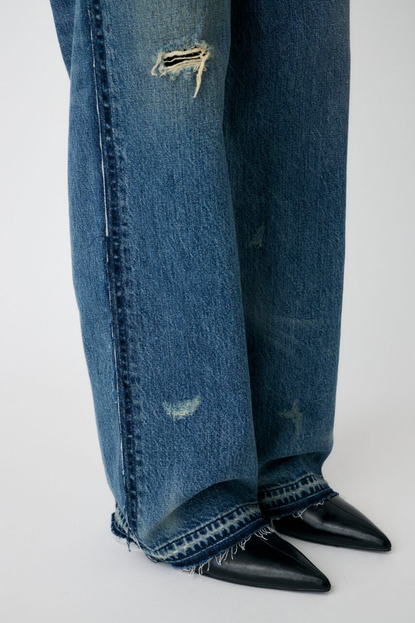 MOUSSY「MIDRISE RIPPED ストレート」|デニム|