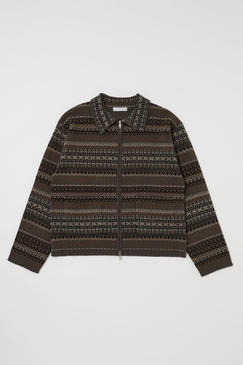 MOUSSY「FAIR ISLE KNIT ジャケット」|カーディガン|