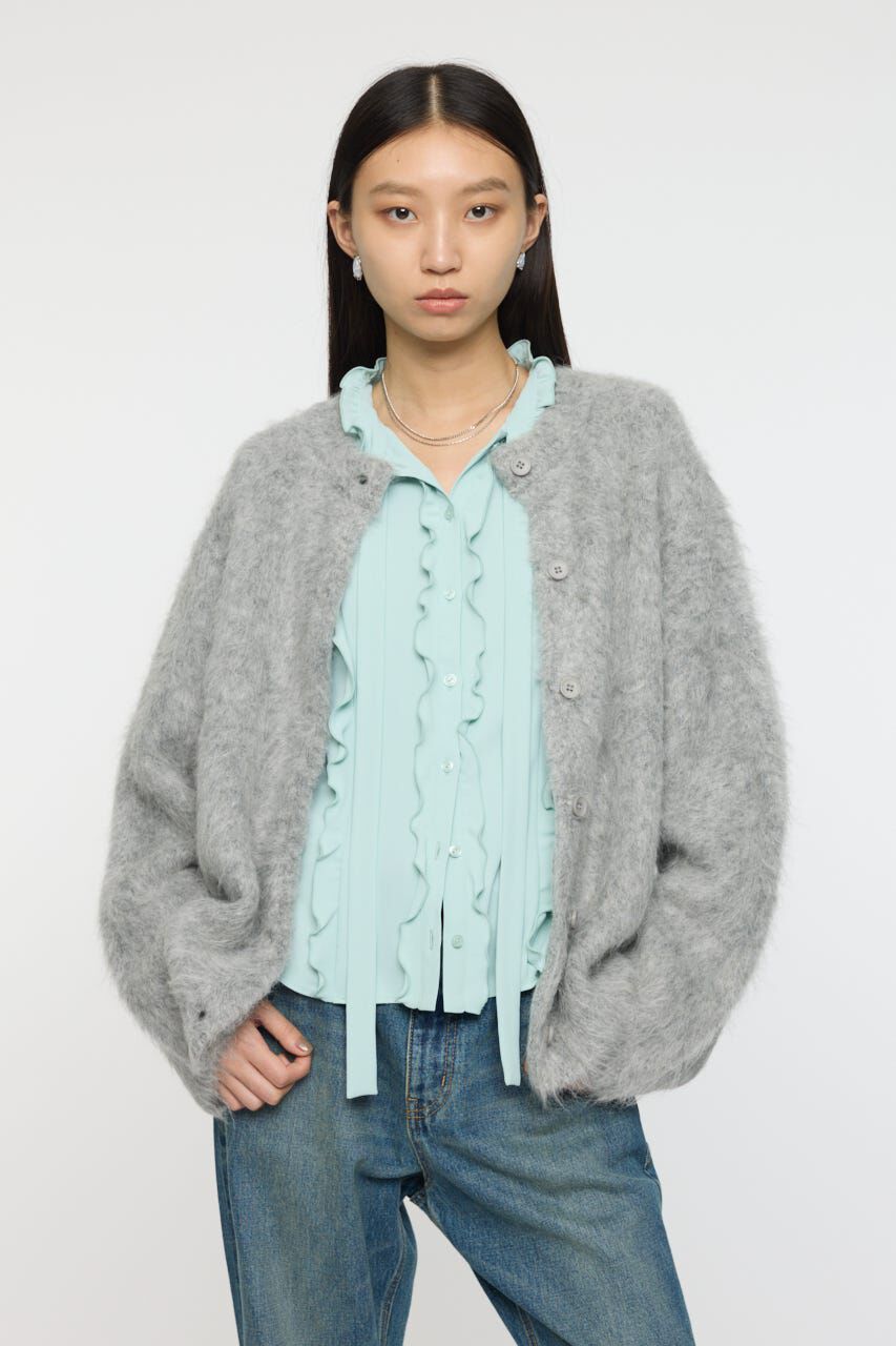 MOUSSY「ALPACA MIX カーディガン」|その他|L/GRY1