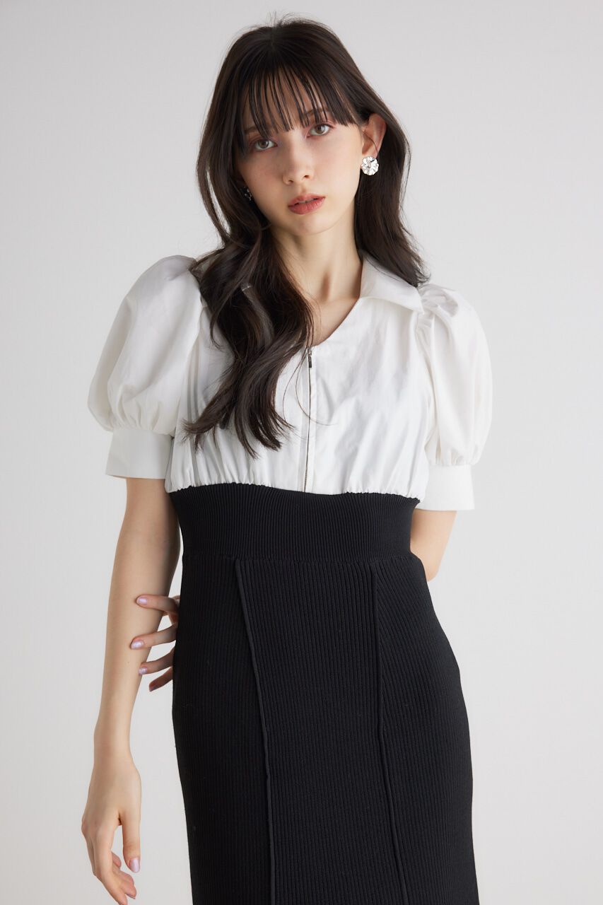 rienda「シャツドッキング Knit OP」|ワンピース|