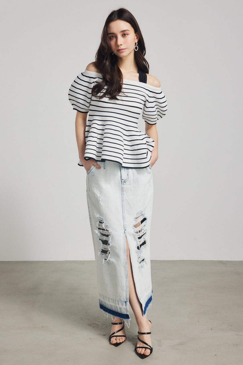 rienda「メニーWAYペプラムKnit TOP」|ニット・セーター|