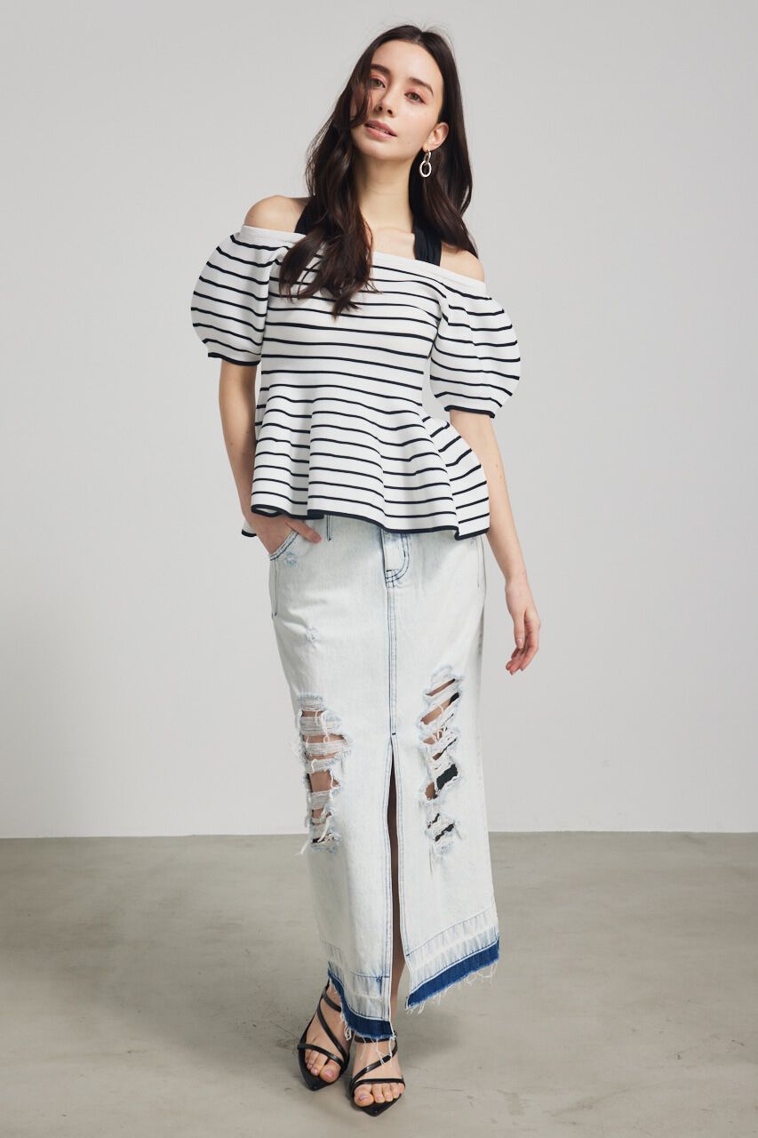 rienda「メニーWAYペプラムKnit TOP」|ニット・セーター|