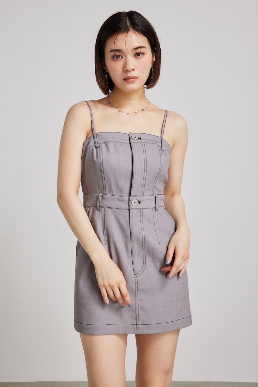 rienda「ベアキャミステッチワークミニOP」|ワンピース|