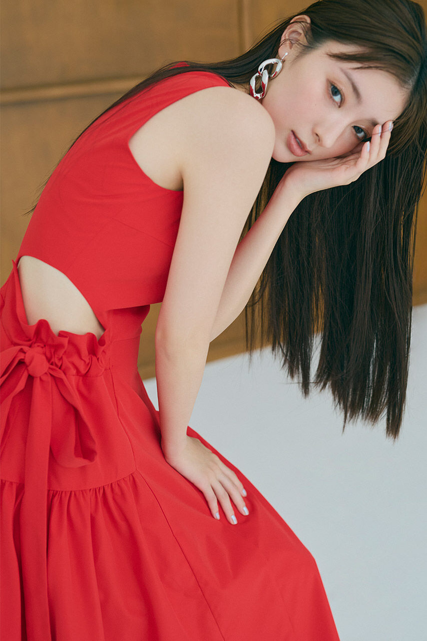 rienda「サイドリボンドロンストフレアワンピース」|ワンピース|