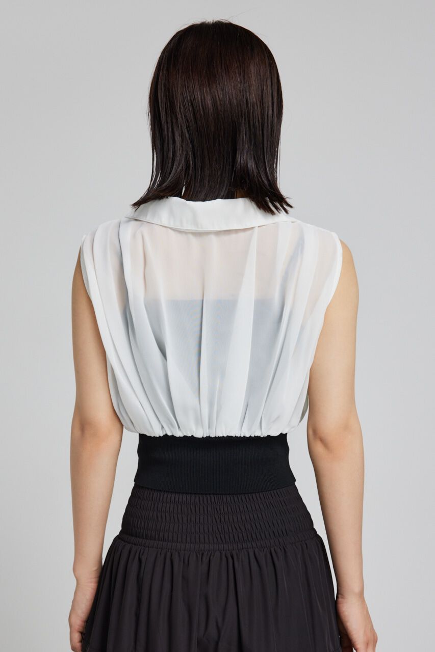 rienda「シフォンシャツレイヤードニットトップス」|シャツ・ブラウス|