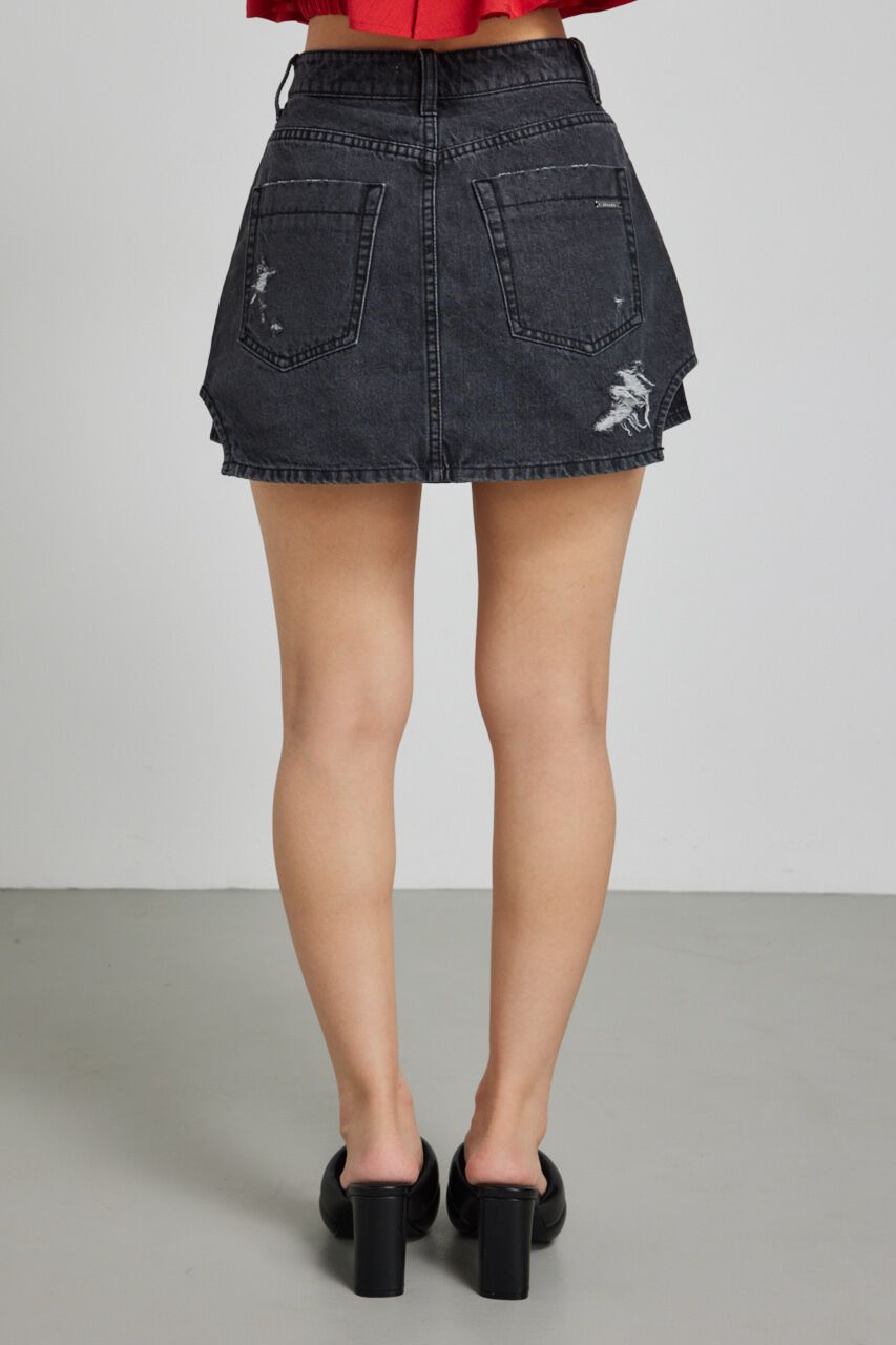 rienda「サイドカットデニムショートパンツ」|デニム|