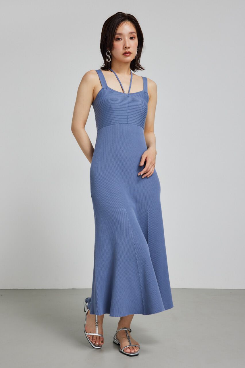 rienda「バストギャザーホルターマーメイドワンピース」|ワンピース|