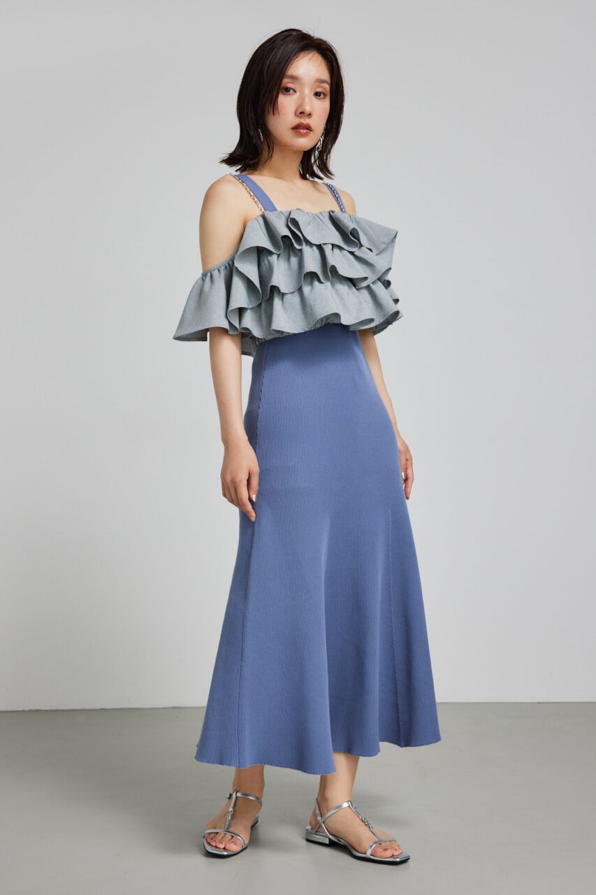 rienda「バストギャザーホルターマーメイドワンピース」|ワンピース|