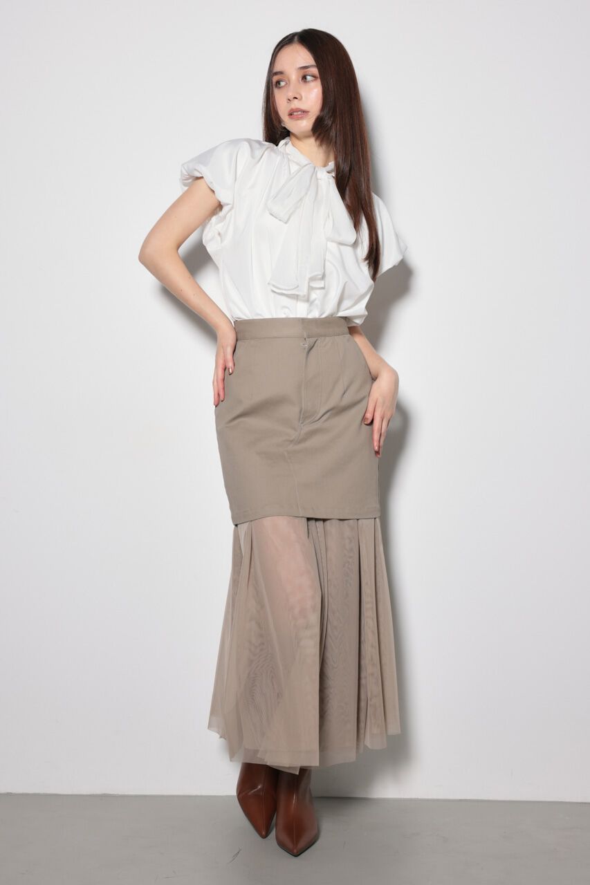 rienda「スカーフ付きバルーンフリルブラウス」|シャツ・ブラウス|