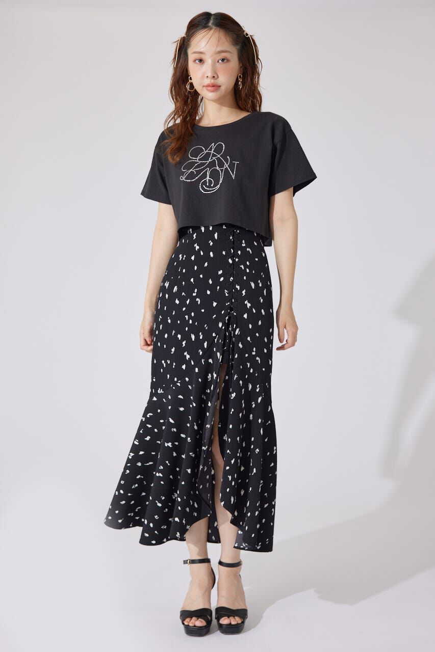 rienda「ラインストーンロゴTシャツ」|Tシャツ・カットソー|