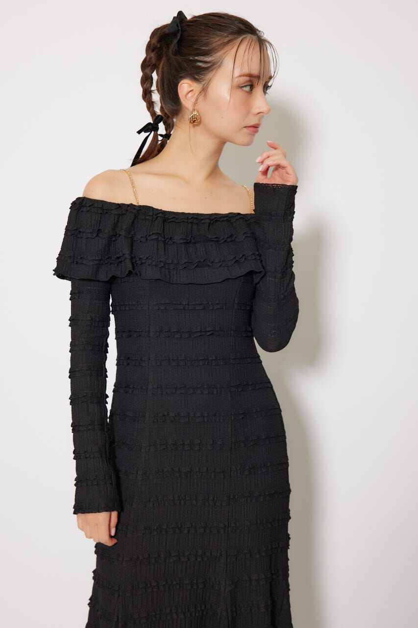 rienda「レースカットオフショルワンピース」|ワンピース|