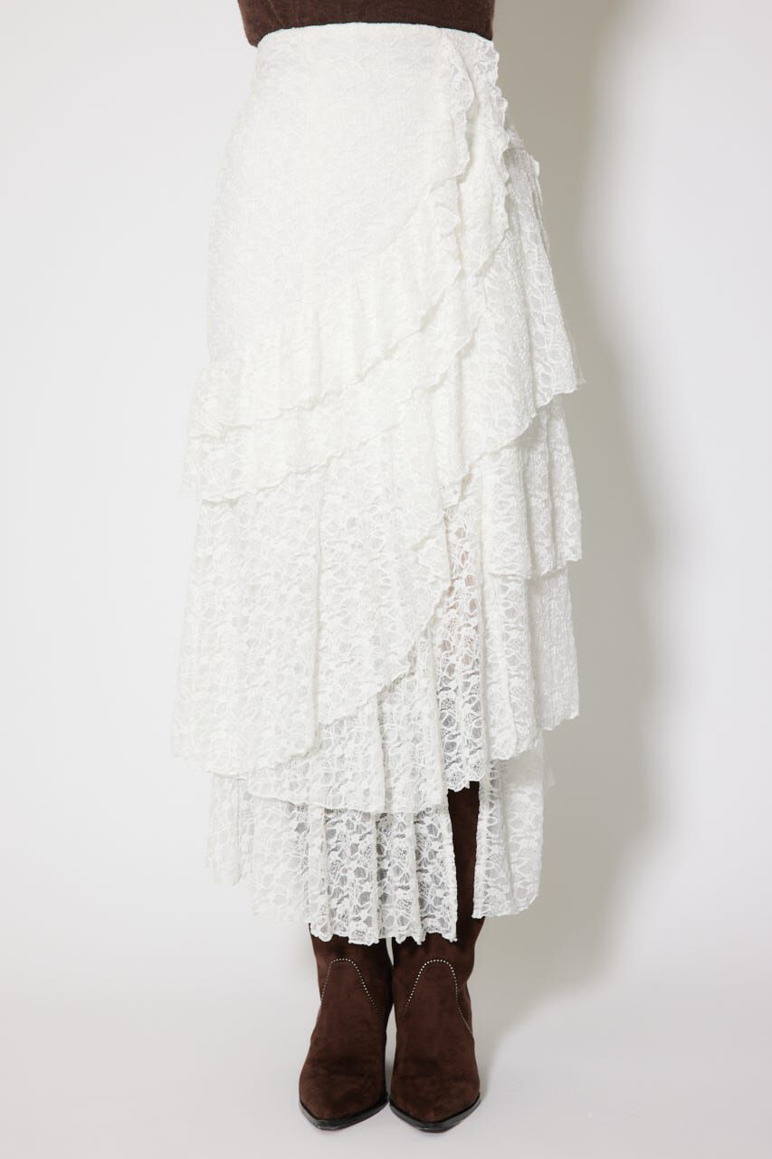 rienda「レースラッフルロングハイウエストスカート」|スカート|