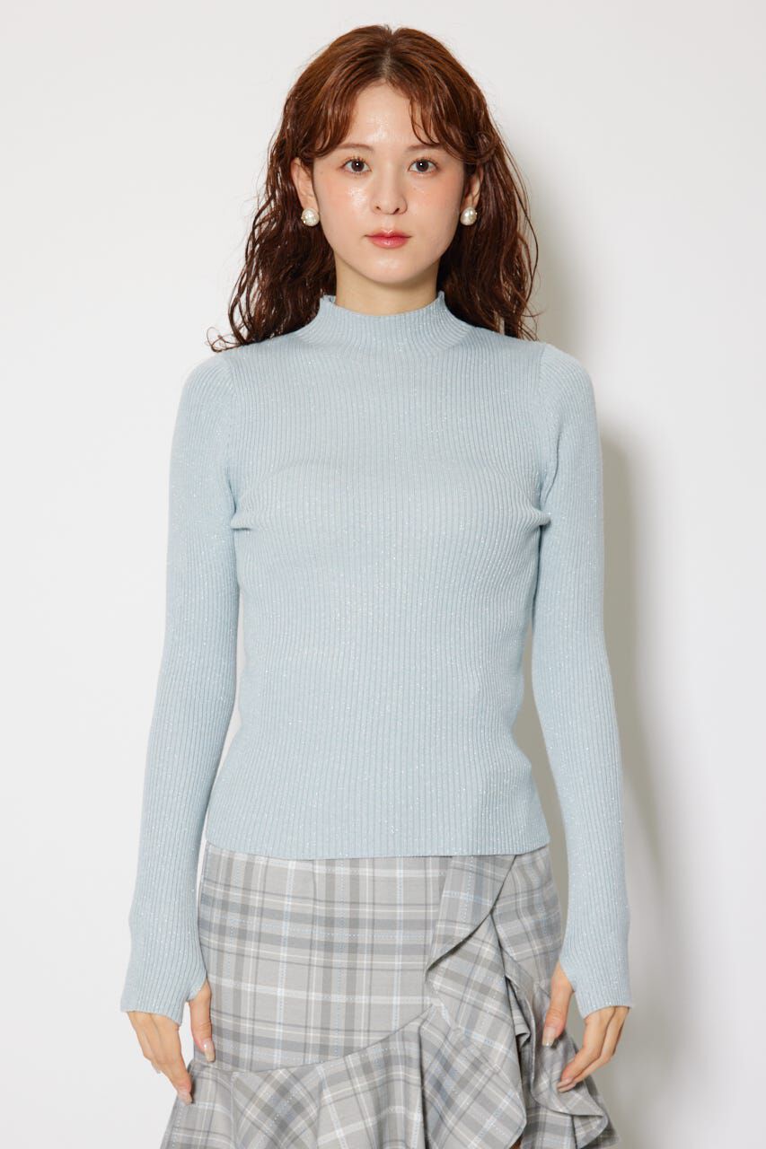 rienda「サムホール付きウォッシャブルハイネックニットトップス」|ニット・セーター|