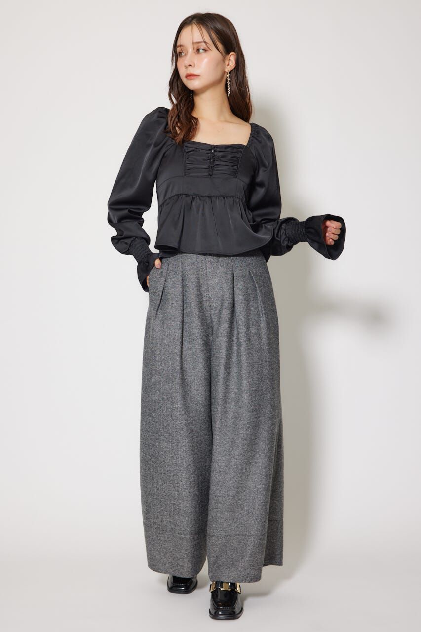 rienda「ギャザーペプラムブラウス」|シャツ・ブラウス|