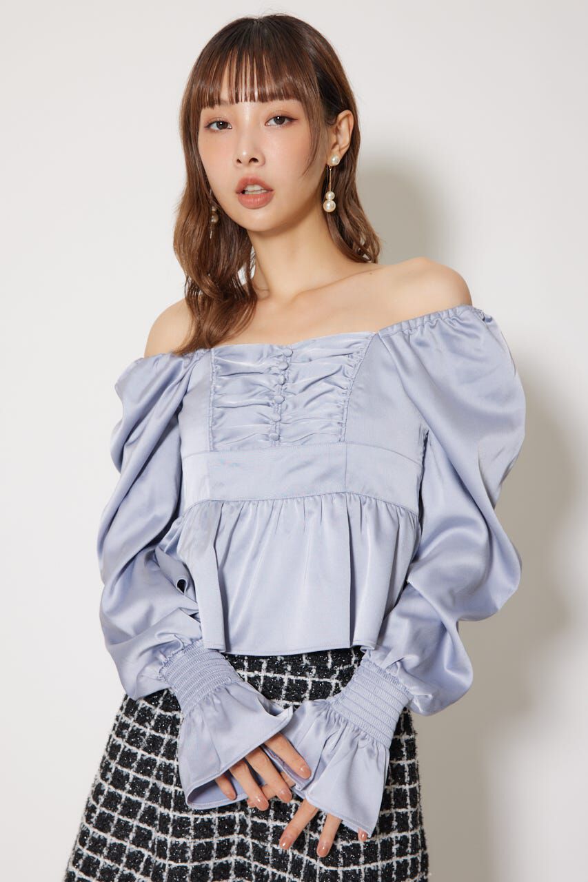 rienda「ギャザーペプラムブラウス」|シャツ・ブラウス|