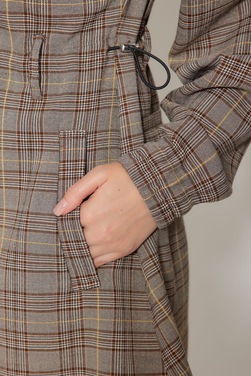 rienda「グレンチェックドロストワンピース」|ワンピース|