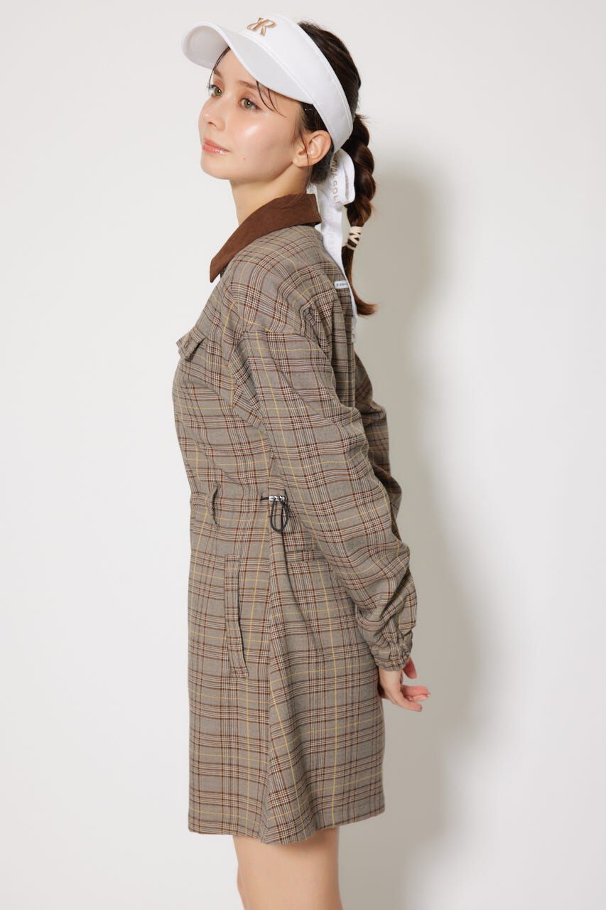 rienda「グレンチェックドロストワンピース」|ワンピース|