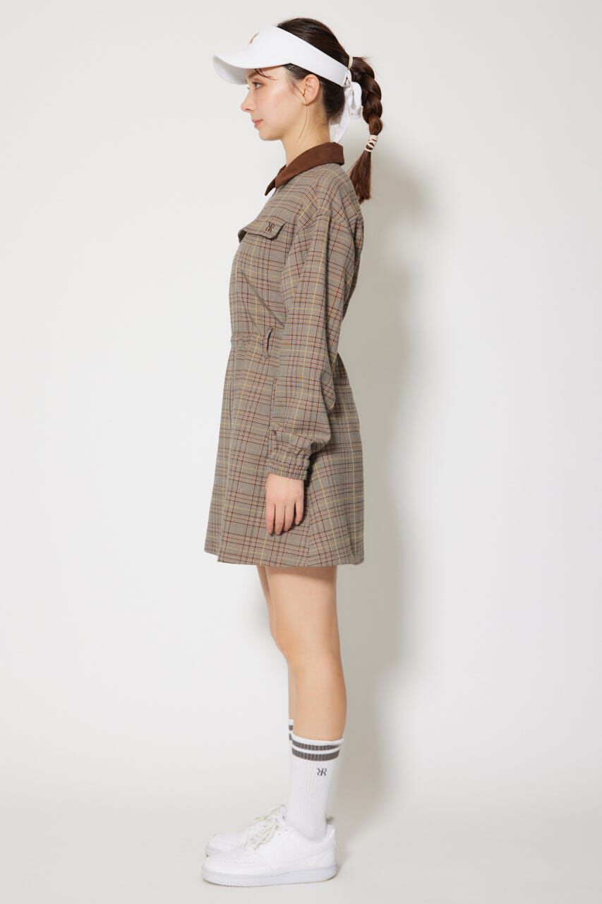 rienda「グレンチェックドロストワンピース」|ワンピース|