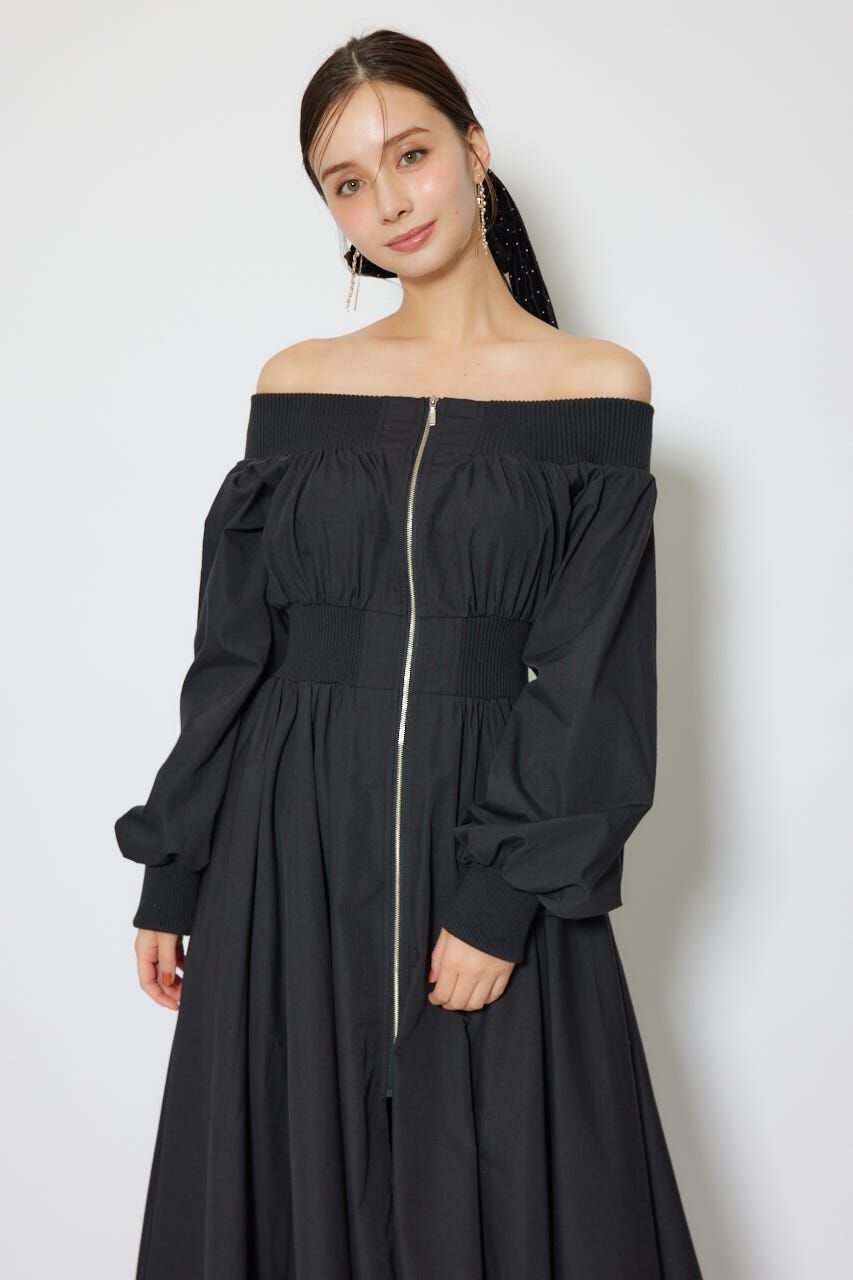 rienda「MA-1オフショルロングスリーブワンピース」|ワンピース|