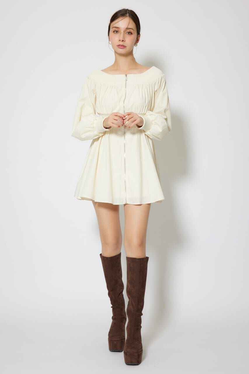 rienda「MA-1オフショルロングスリーブミニワンピース」|ワンピース|