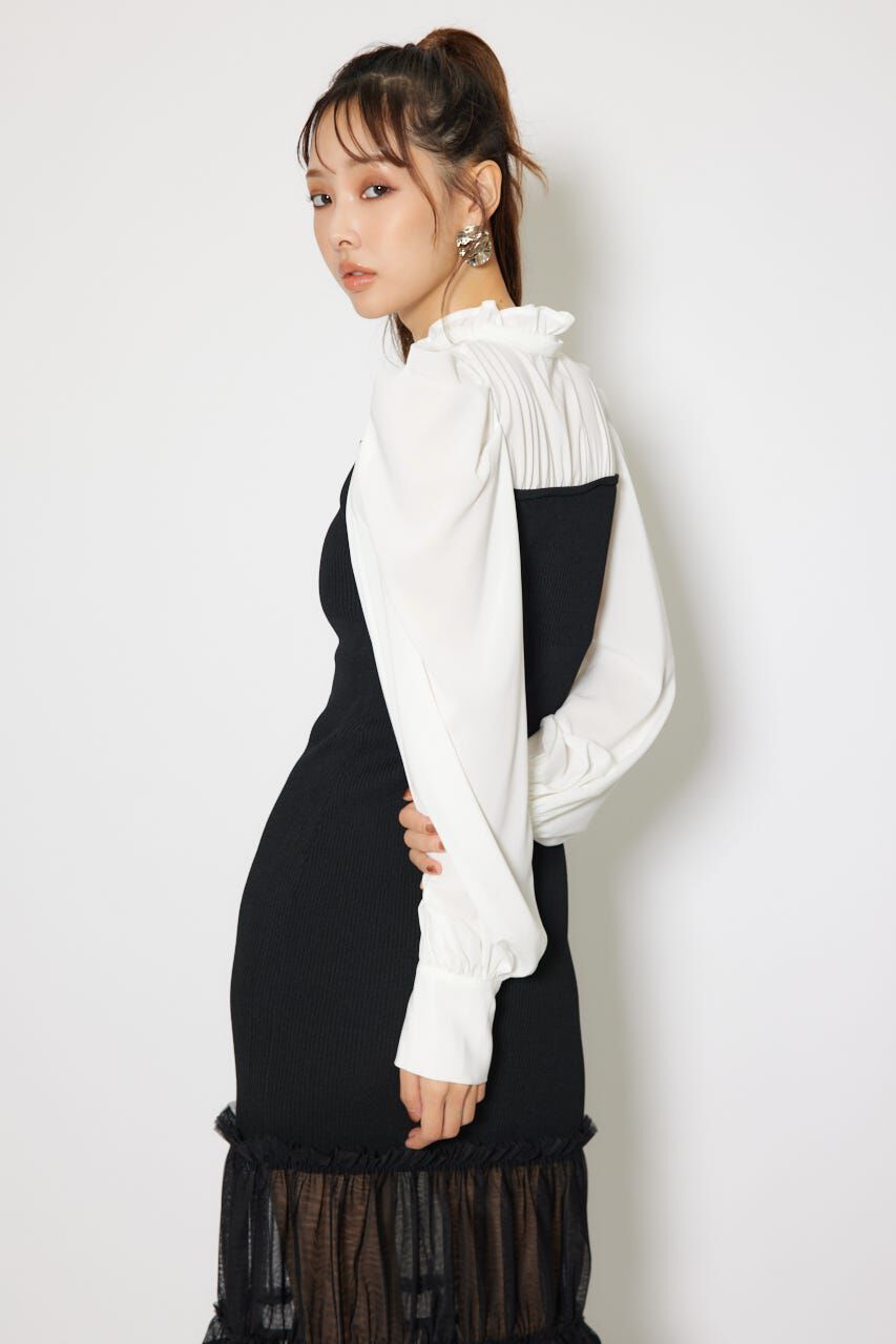 rienda「チュールドッキングニットマーメイドワンピース」|ワンピース|