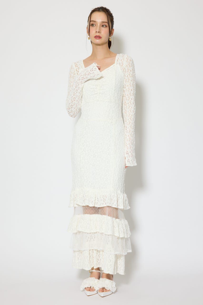 rienda「ティアードレースマーメイドワンピース」|ワンピース|WHT