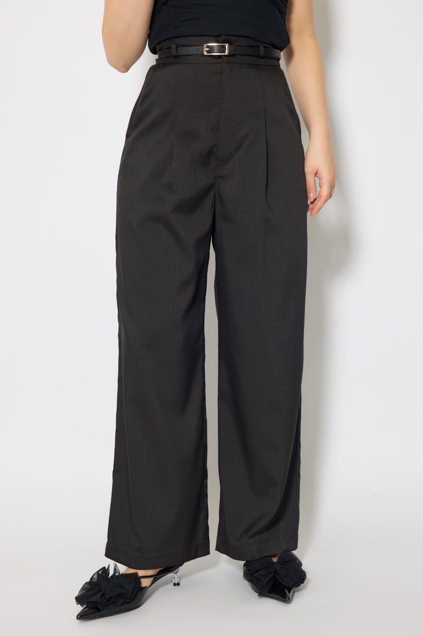 rienda「ベルト付き美ラインジャストウエストパンツ」|その他|BLK