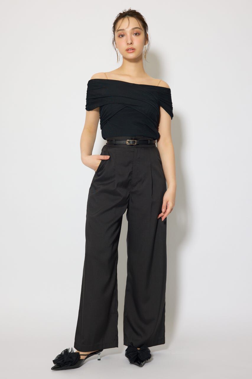 rienda「ベルト付き美ラインジャストウエストパンツ」|その他|