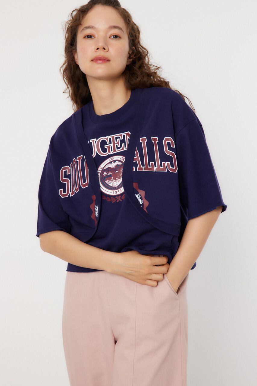 RODEO CROWNS「ボレロドッキングハーフスリーブスウェット」|Tシャツ・カットソー|NVY