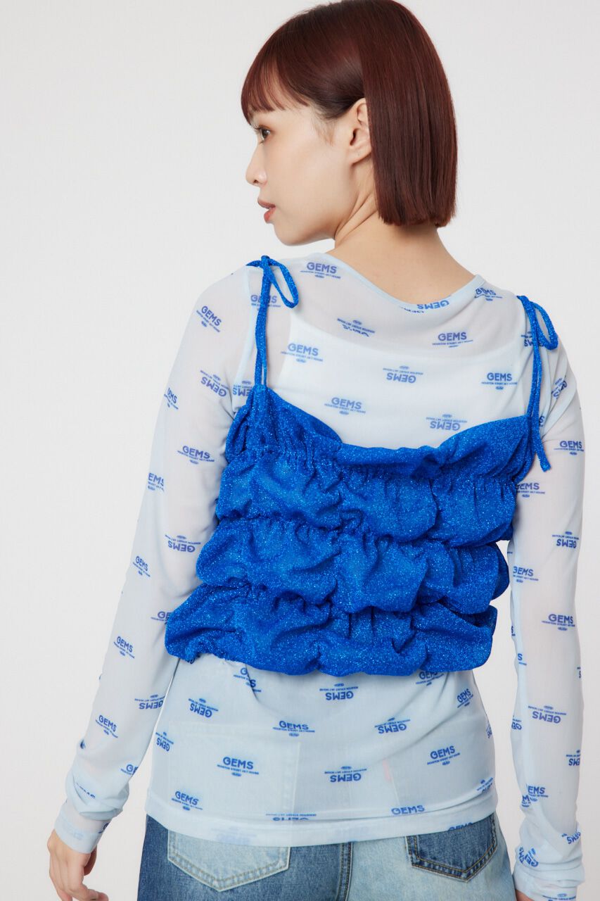 RODEO CROWNS「2WAY ラメ ギャザー ビスチェ」|キャミソール|