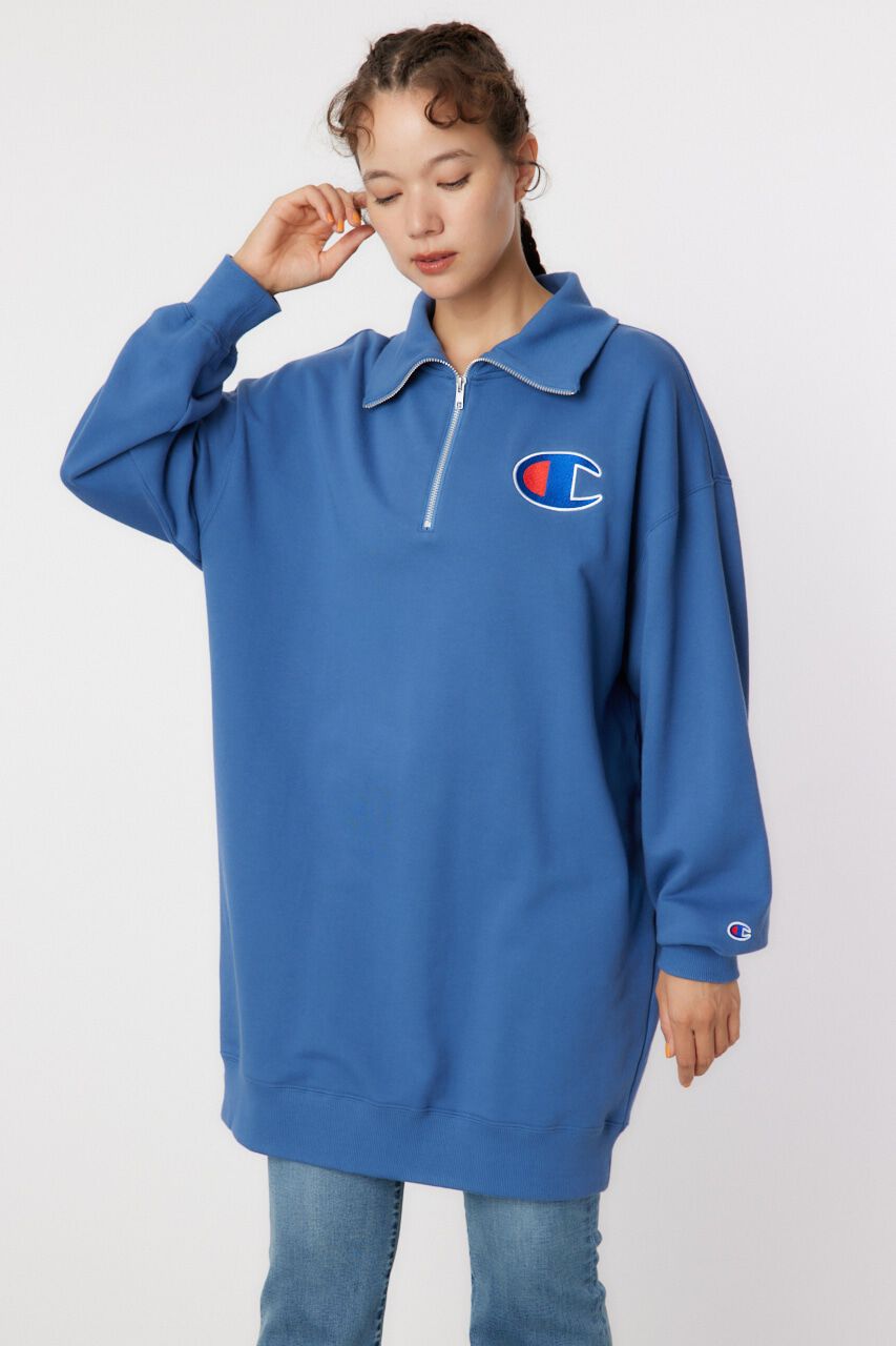 RODEO CROWNS「Champion ハーフジップスウェットワンピース」|ワンピース|L/NVY1