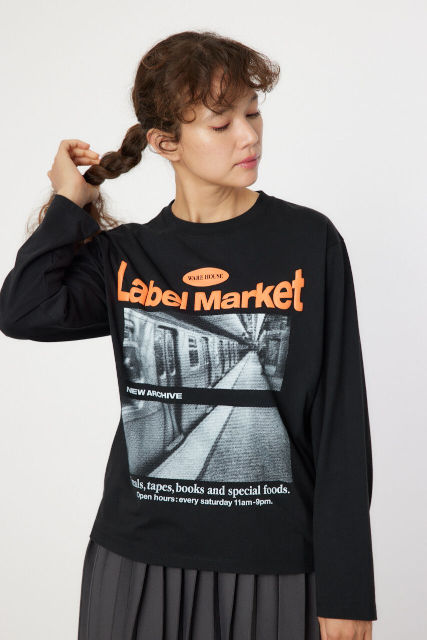 RODEO CROWNS「Label Market ロングスリーブTシャツ」|Tシャツ・カットソー|BLK