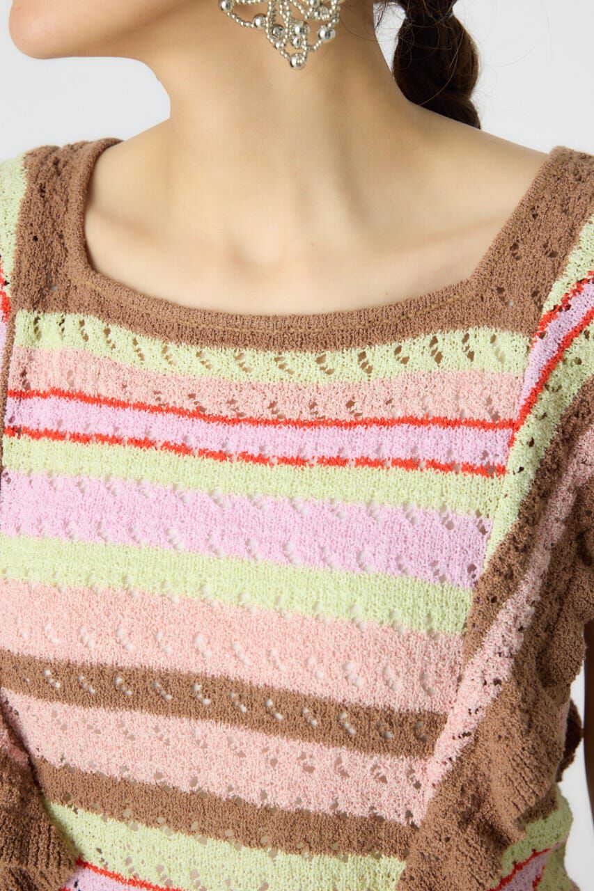 RODEO CROWNS「2WAYフリルクロシェニットトップス」|タンクトップ|